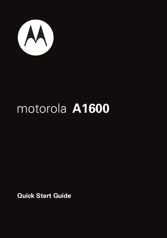 Mode d'emploi MOTOROLA A1600