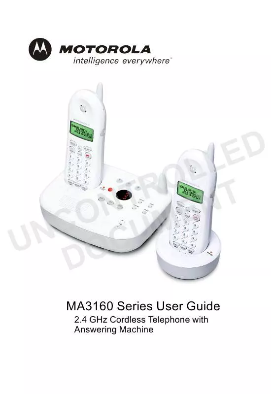 Mode d'emploi MOTOROLA ANALOG CORDLESS PHONE SYSTEM-MA3163