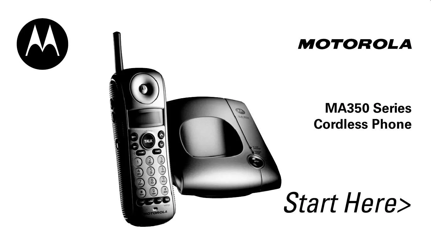 Mode d'emploi MOTOROLA CORDLESS PHONE-MA350