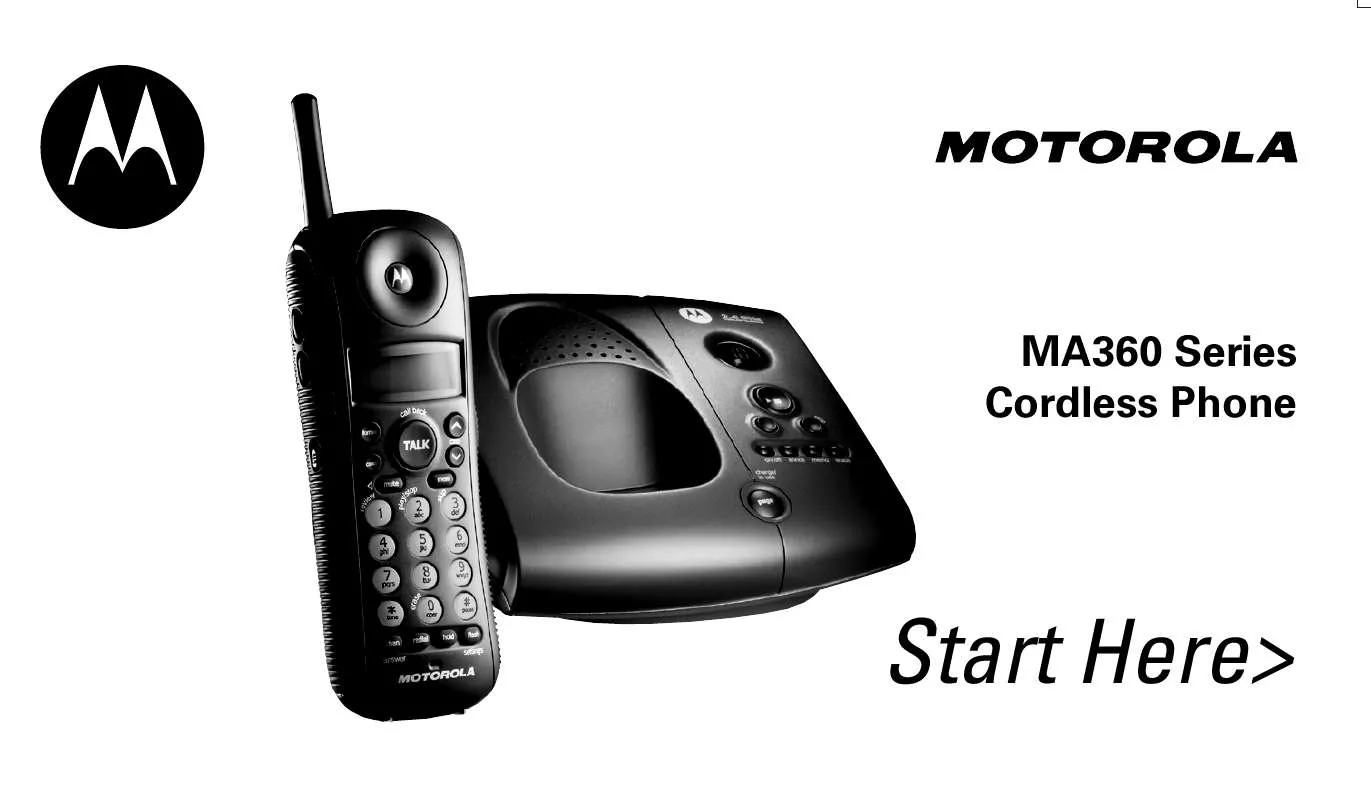 Mode d'emploi MOTOROLA CORDLESS PHONE-MA360