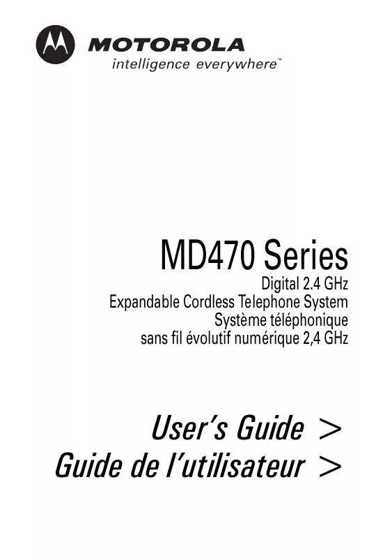 Mode d'emploi MOTOROLA DIGITAL CORDLESS PHONE-MD471
