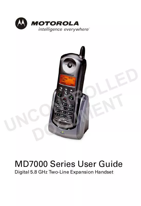 Mode d'emploi MOTOROLA DIGITAL CORDLESS PHONE-MD7001
