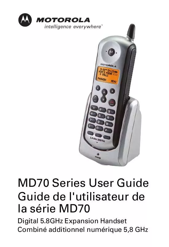 Mode d'emploi MOTOROLA DIGITAL CORDLESS PHONE-MD71