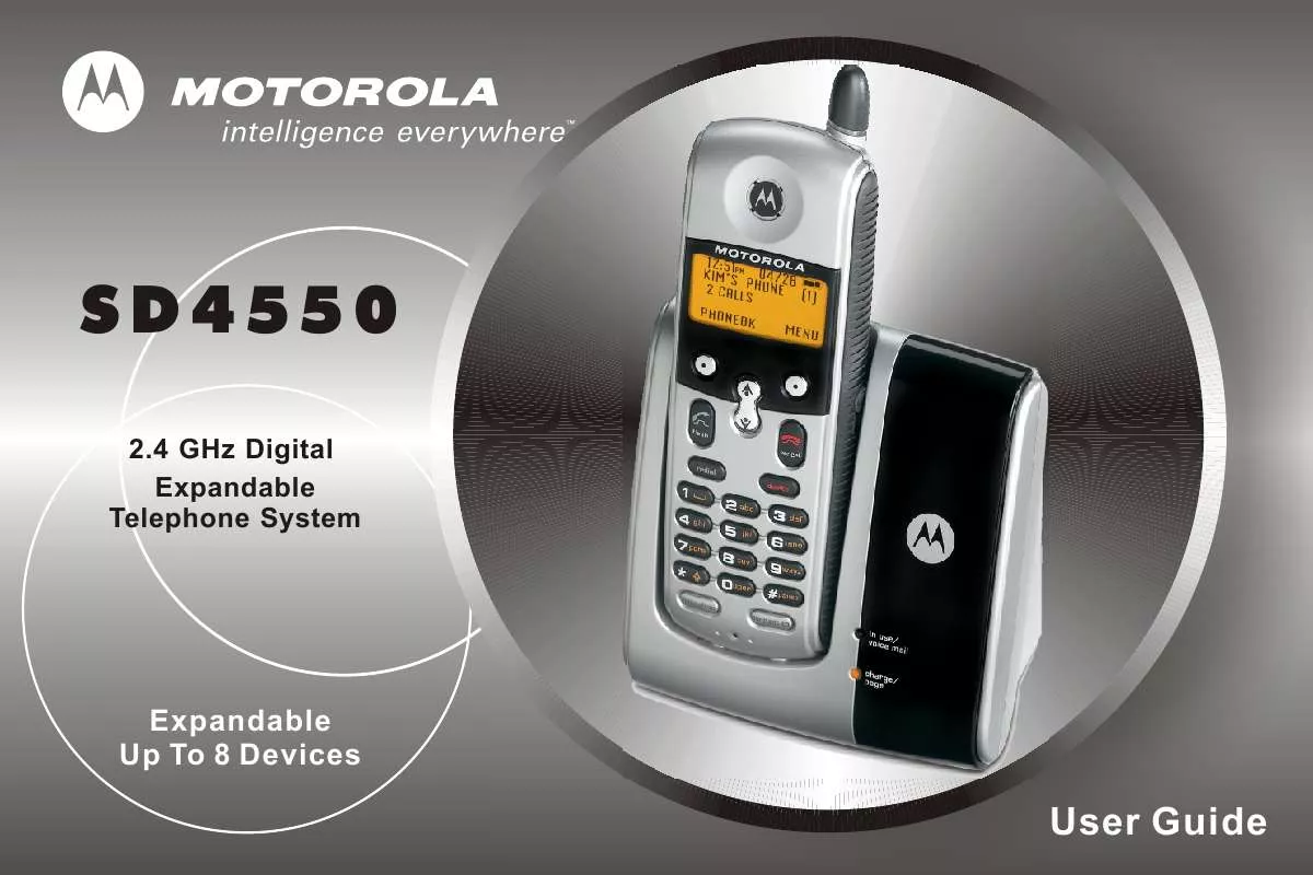 Mode d'emploi MOTOROLA DIGITAL CORDLESS PHONE-SD4551