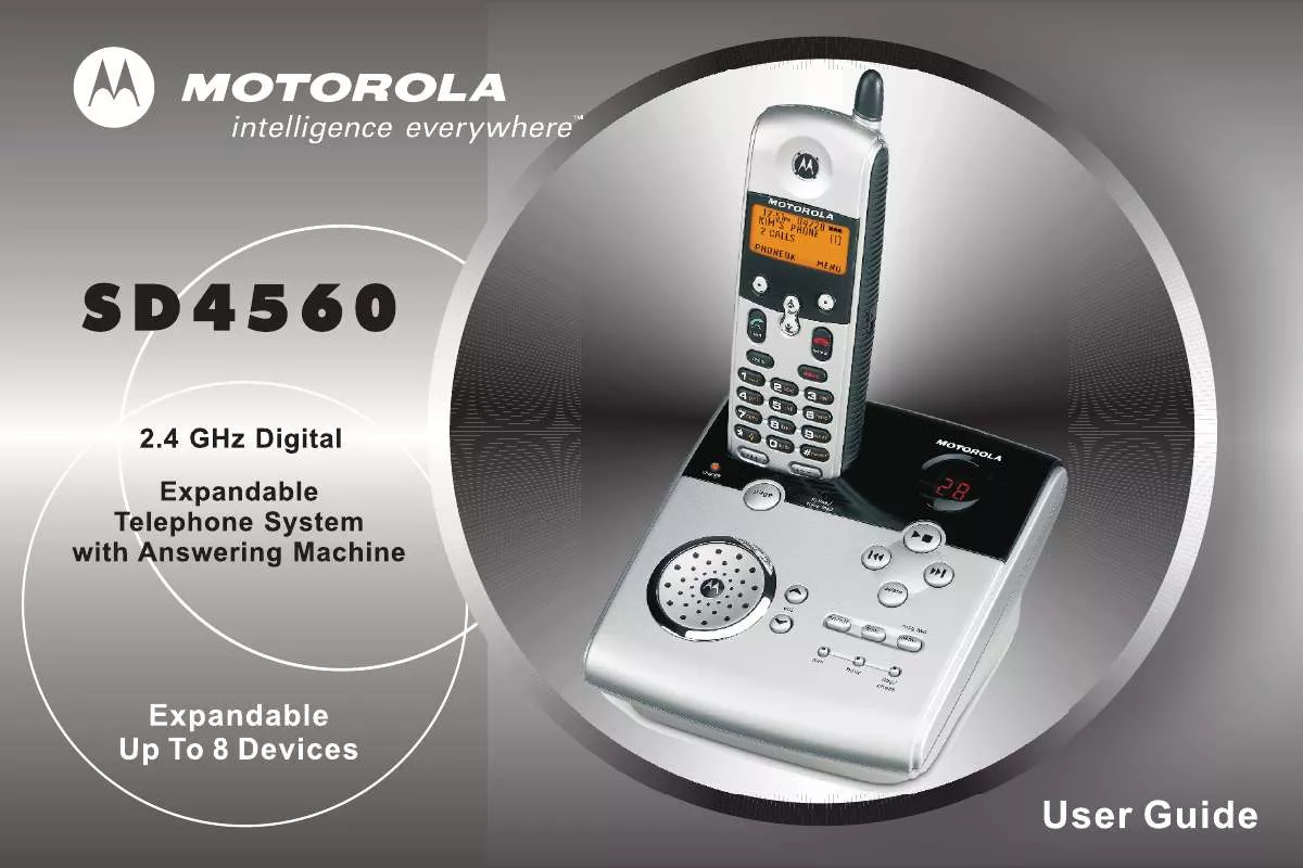 Mode d'emploi MOTOROLA DIGITAL CORDLESS PHONE WITH ANSWERING MACHINE-SD4561