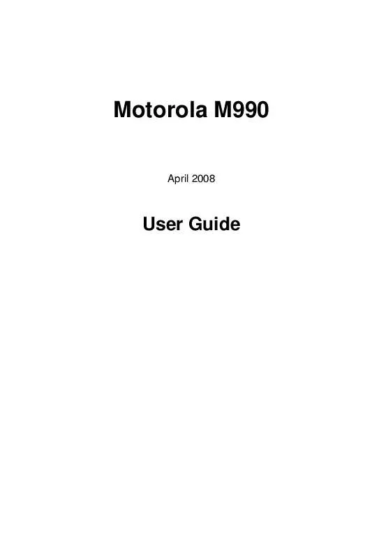 Mode d'emploi MOTOROLA M990
