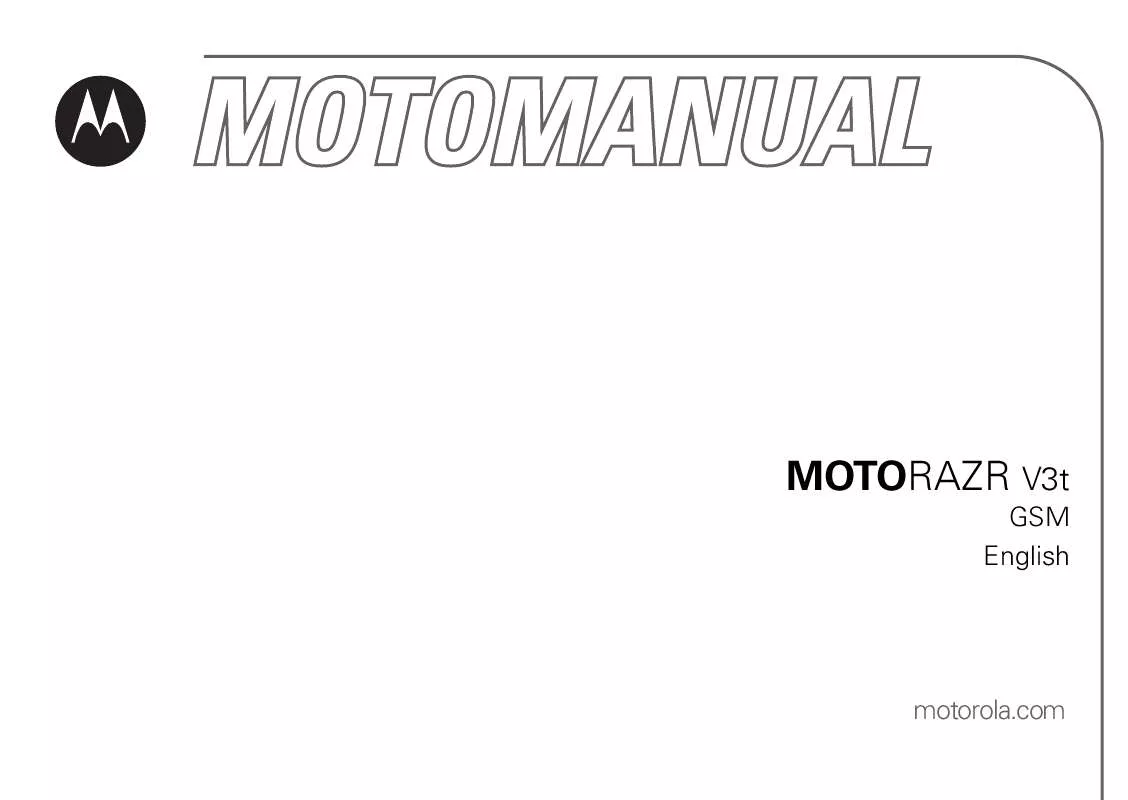 Mode d'emploi MOTOROLA MOTORAZR V3T