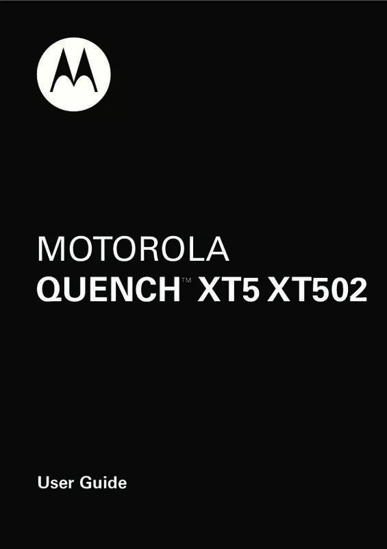 Mode d'emploi MOTOROLA QUENCH XT3/XT5