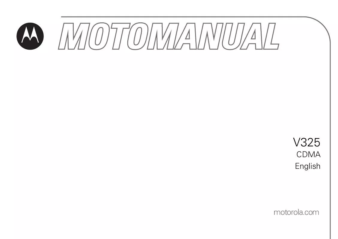 Mode d'emploi MOTOROLA V325