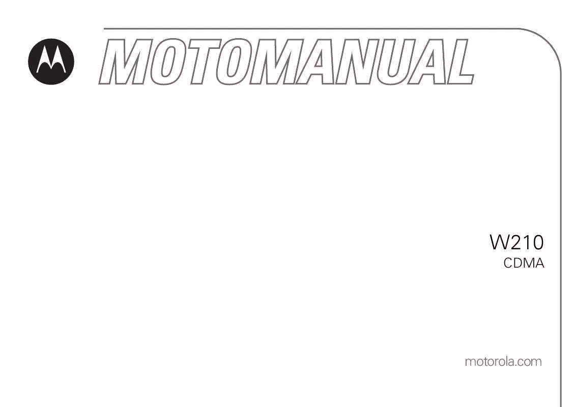 Mode d'emploi MOTOROLA W210