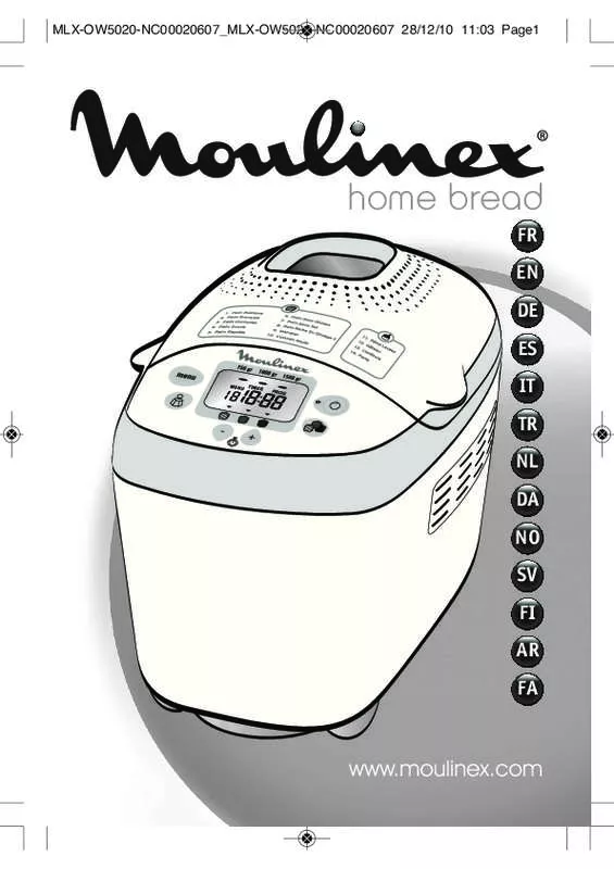Mode d'emploi MOULINEX HOME BREAD OW5020