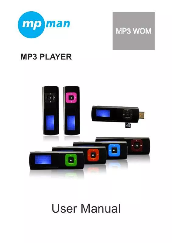Mode d'emploi MPMAN MP3 WOM