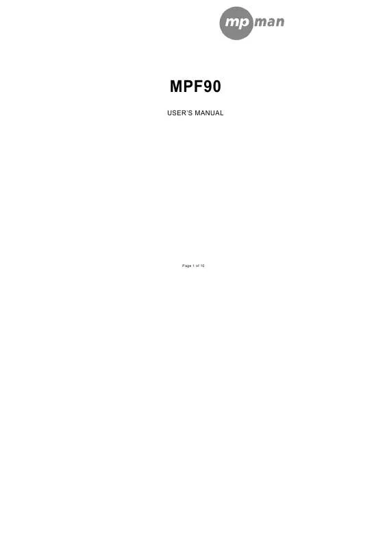 Mode d'emploi MPMAN MP-F90