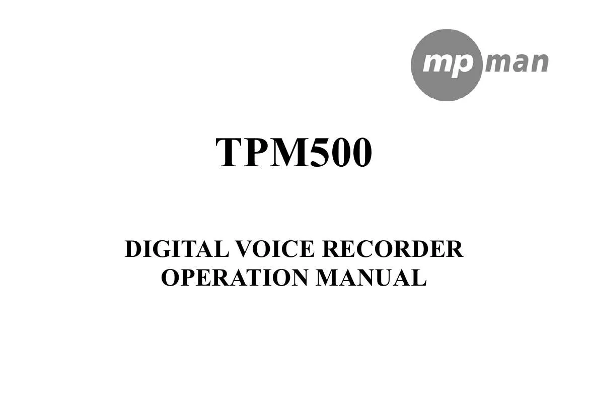 Mode d'emploi MPMAN TPM 500