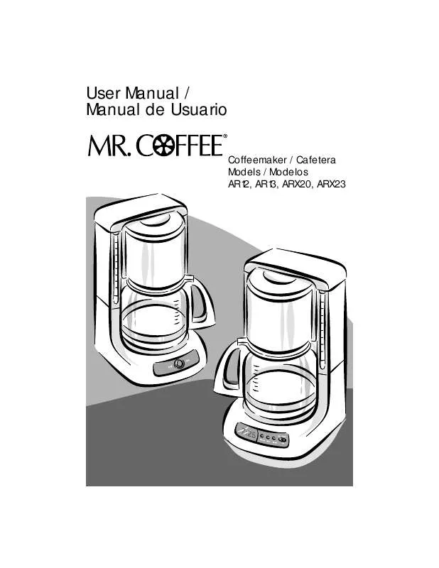 Mode d'emploi MR COFFEE ARX20