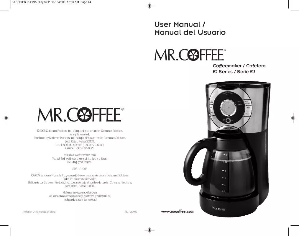 Mode d'emploi MR COFFEE BVMC-EJX33