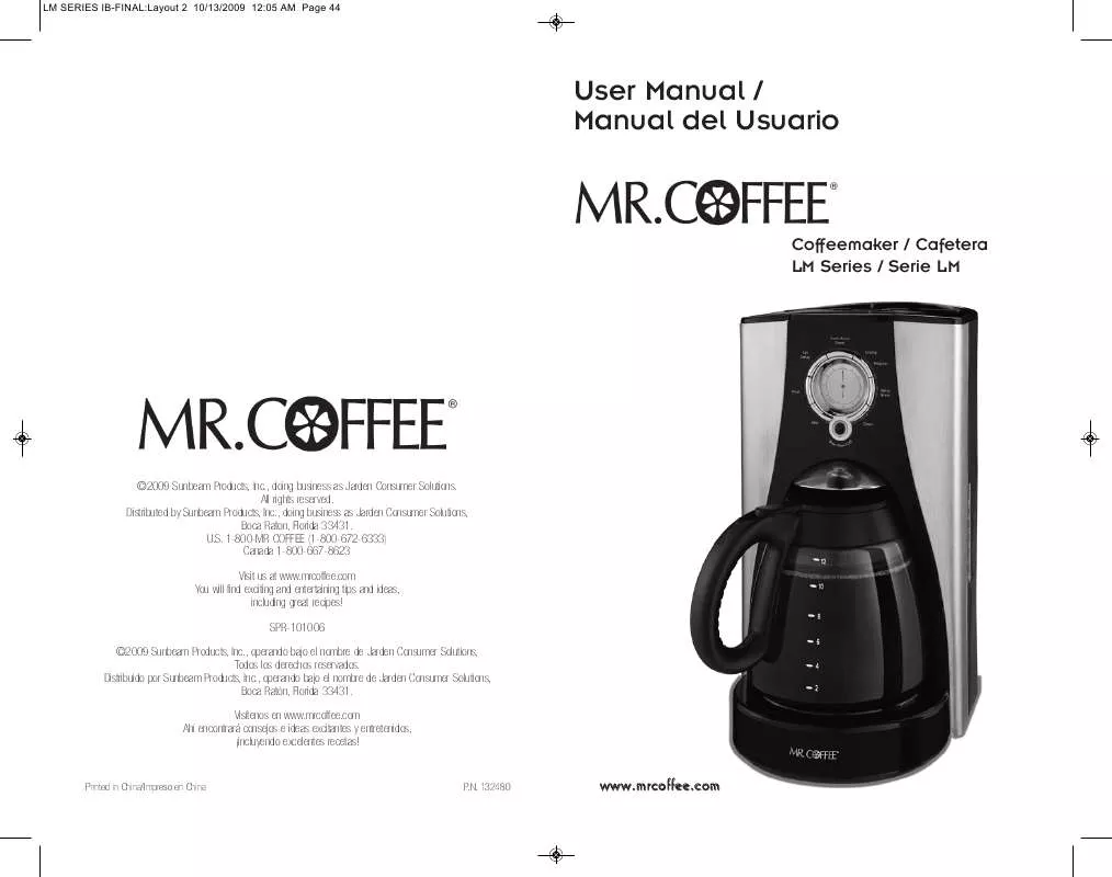 Mode d'emploi MR COFFEE BVMC-LMX43
