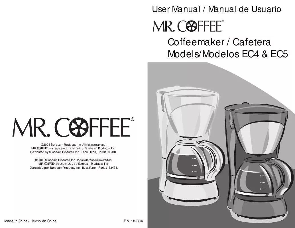 Mode d'emploi MR COFFEE EC5