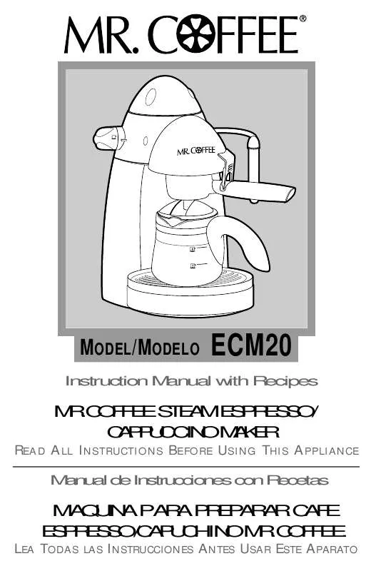 Mode d'emploi MR COFFEE ECM20