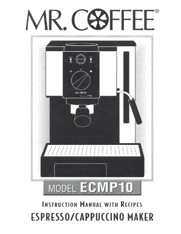 Mode d'emploi MR COFFEE ECMP10