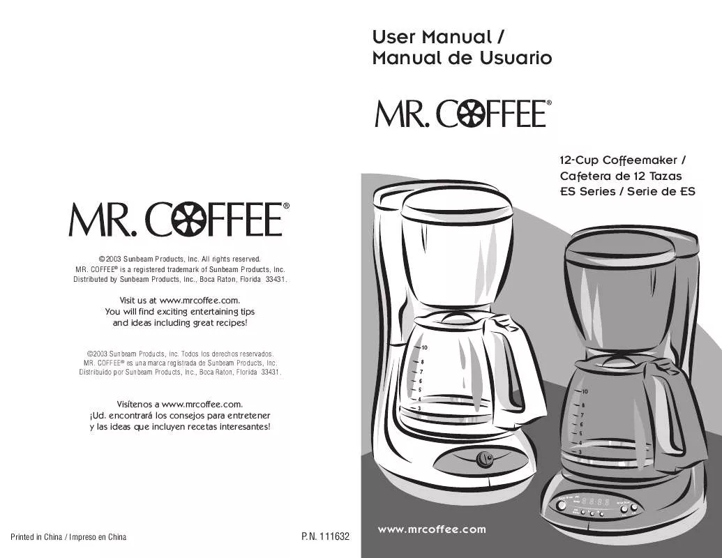 Mode d'emploi MR COFFEE ESX39