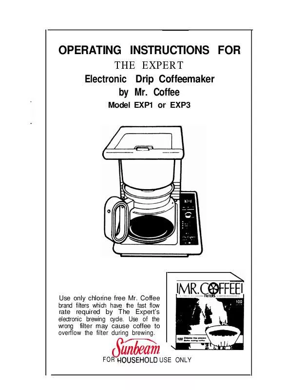 Mode d'emploi MR COFFEE EXP1