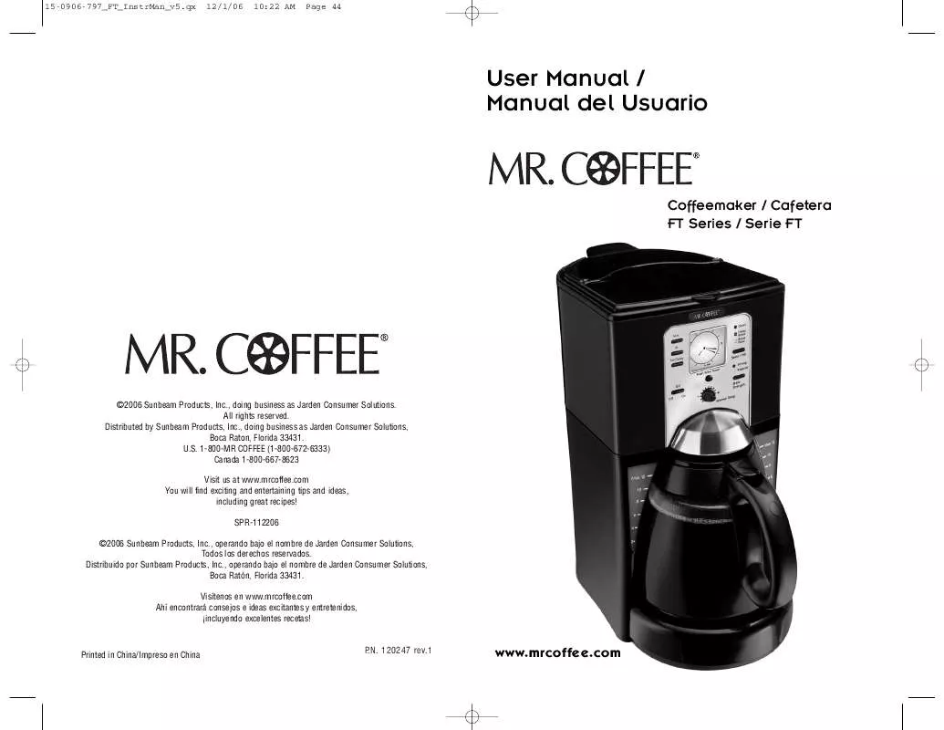 Mode d'emploi MR COFFEE FT