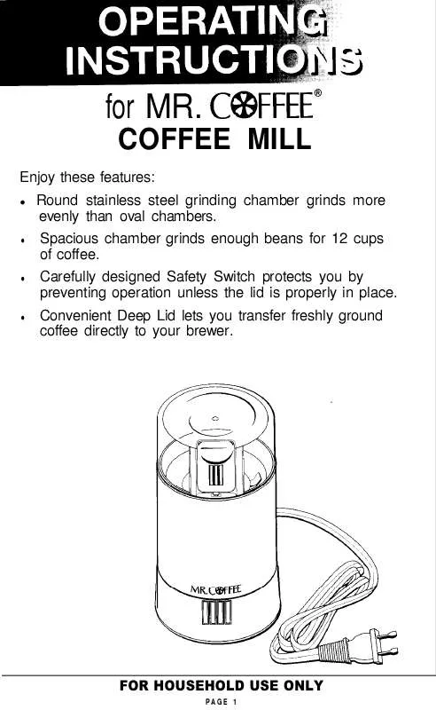 Mode d'emploi MR COFFEE IDS57