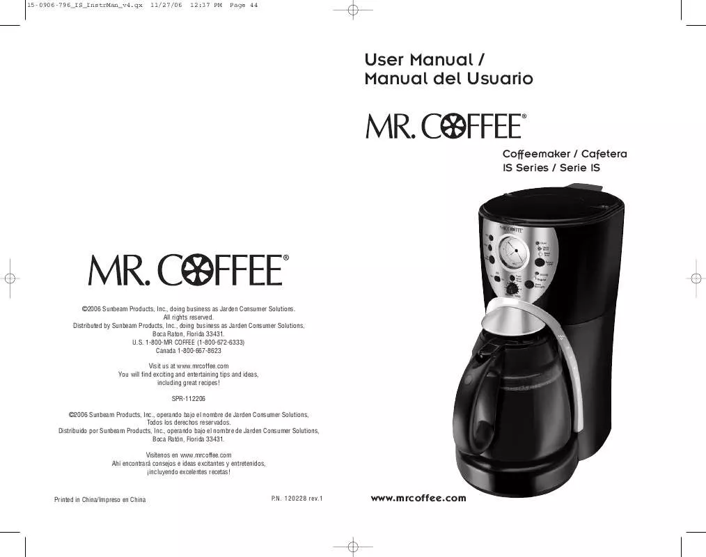 Mode d'emploi MR COFFEE IS