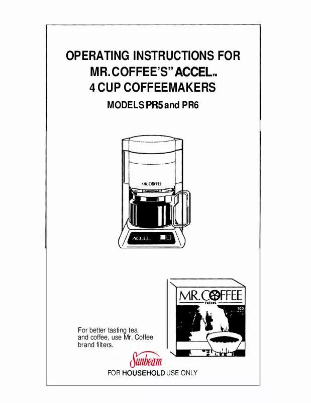 Mode d'emploi MR COFFEE PR5