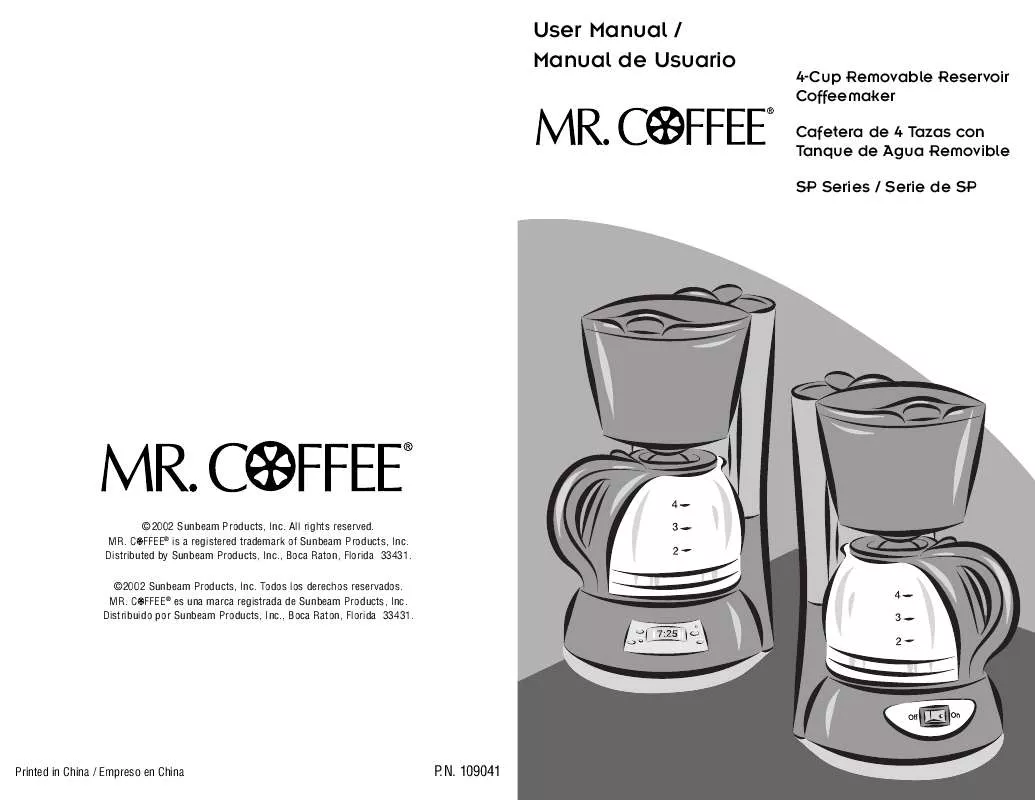 Mode d'emploi MR COFFEE SPX3