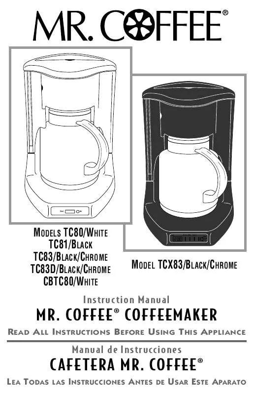 Mode d'emploi MR COFFEE TCX81