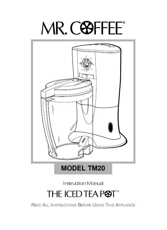 Mode d'emploi MR COFFEE TM20
