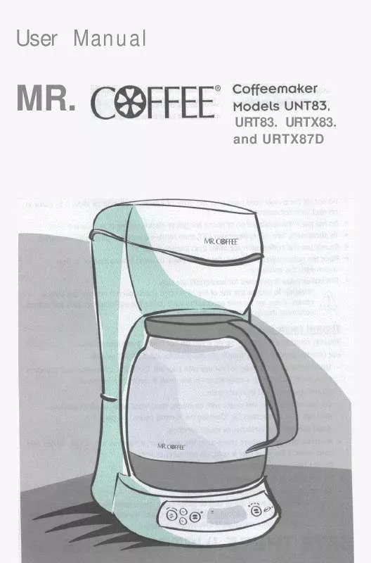 Mode d'emploi MR COFFEE UNT83