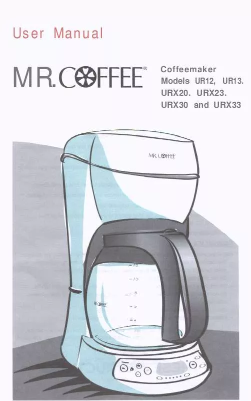 Mode d'emploi MR COFFEE URX20