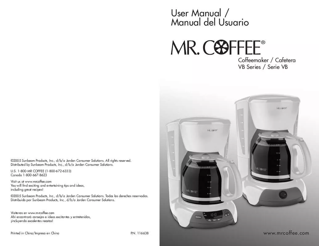 Mode d'emploi MR COFFEE VB