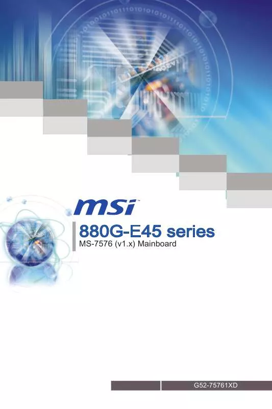 Mode d'emploi MSI 880G-E45