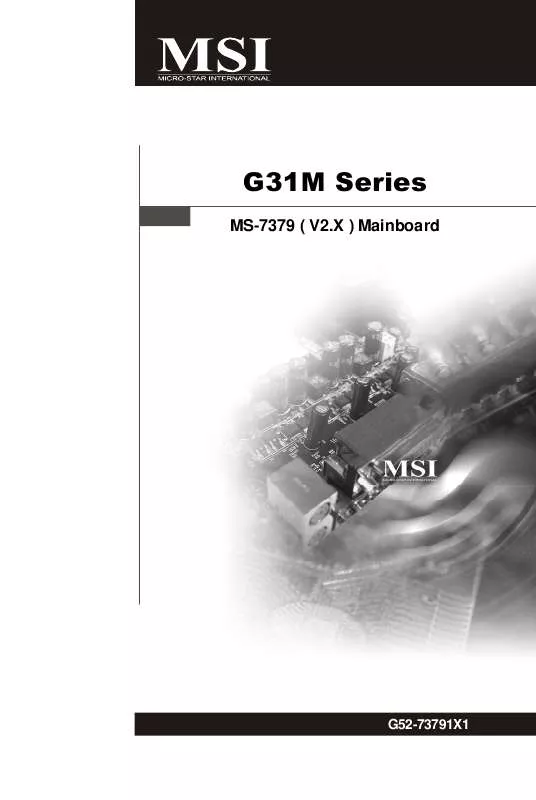 Mode d'emploi MSI G31M