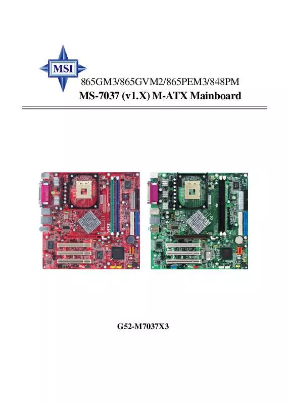Mode d'emploi MSI G52-M7037X3