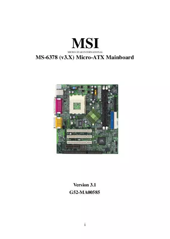 Mode d'emploi MSI MS-6378