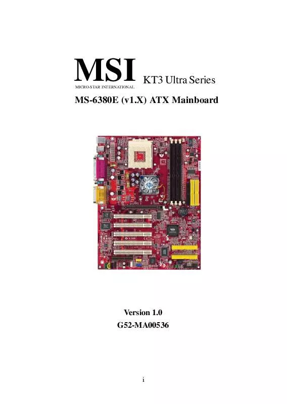 Mode d'emploi MSI MS-6380E