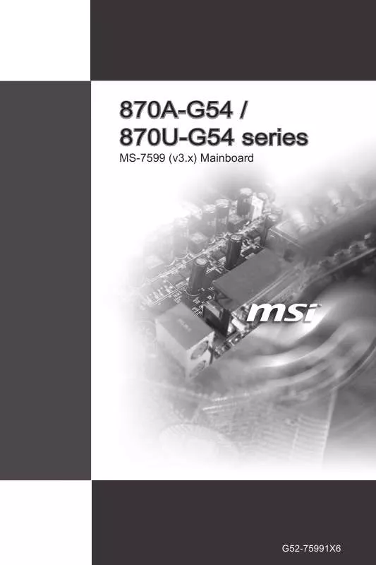 Mode d'emploi MSI MS-7599 870A-G54_870U-G54