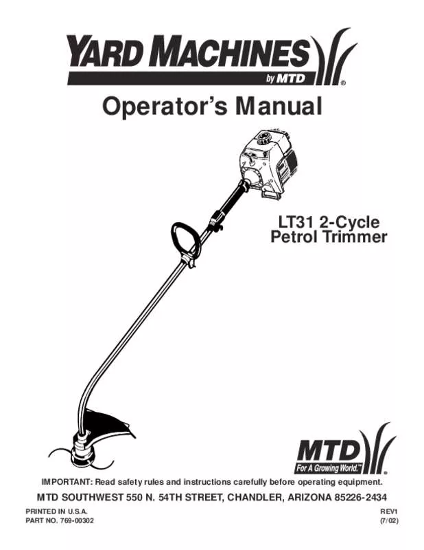 Mode d'emploi MTD LT31