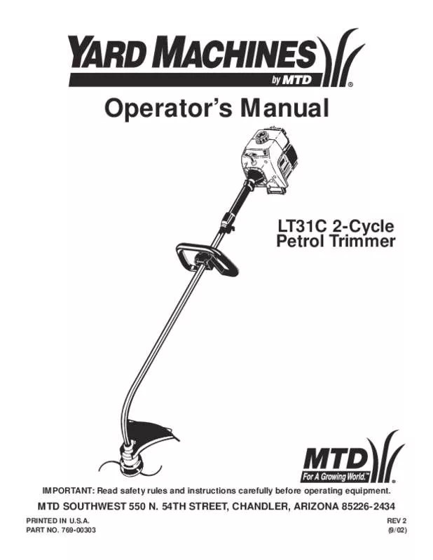 Mode d'emploi MTD LT31C