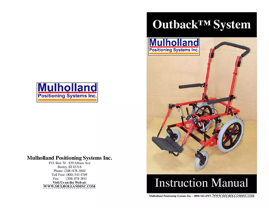 Mode d'emploi MULHOLLAND OUTBACK