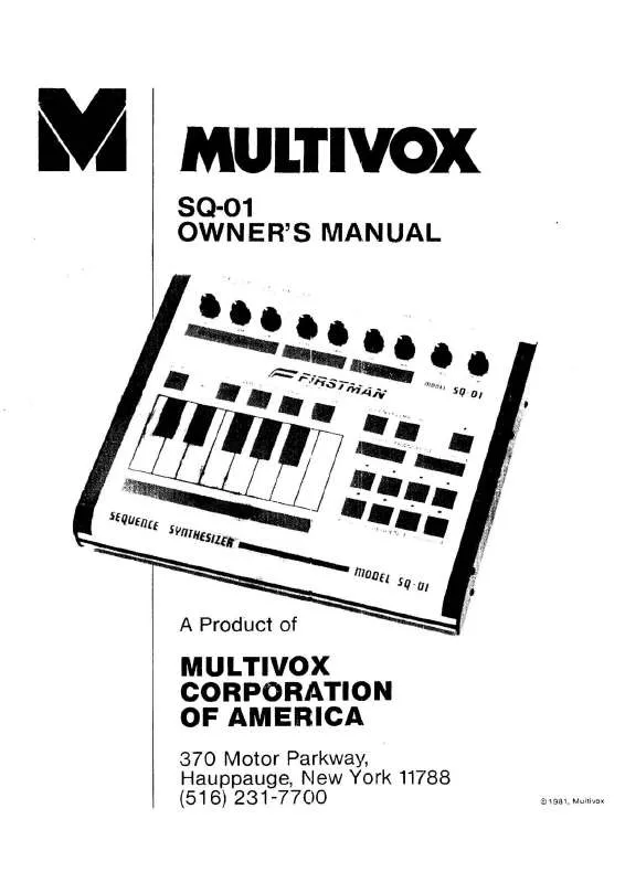 Mode d'emploi MULTIVOX SQ-01