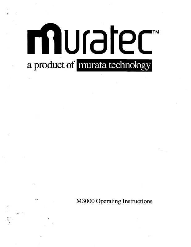 Mode d'emploi MURATEC M-3000
