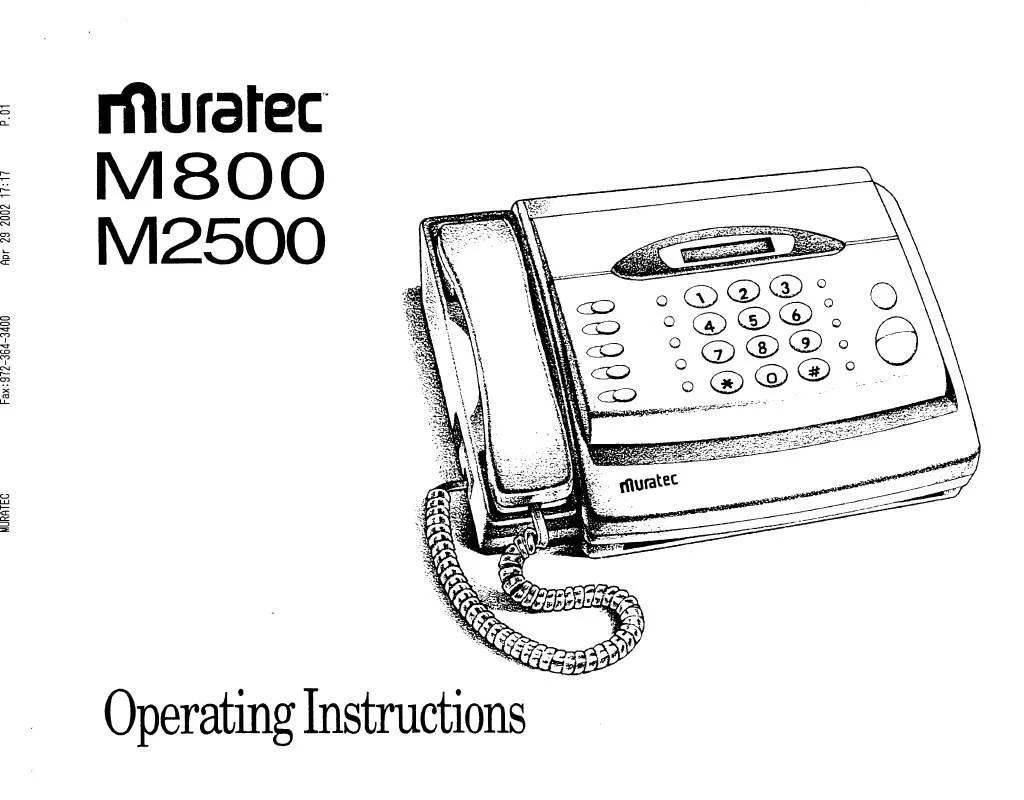 Mode d'emploi MURATEC M800