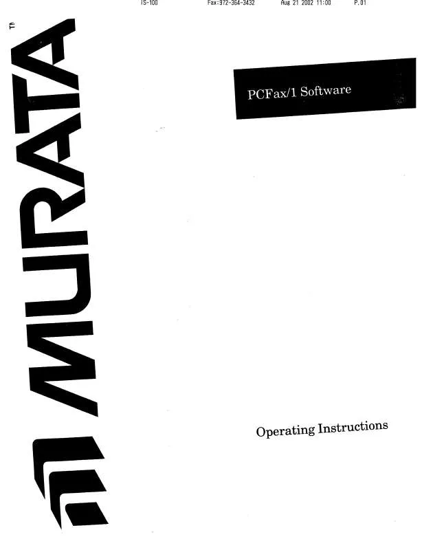 Mode d'emploi MURATEC PCFAX1