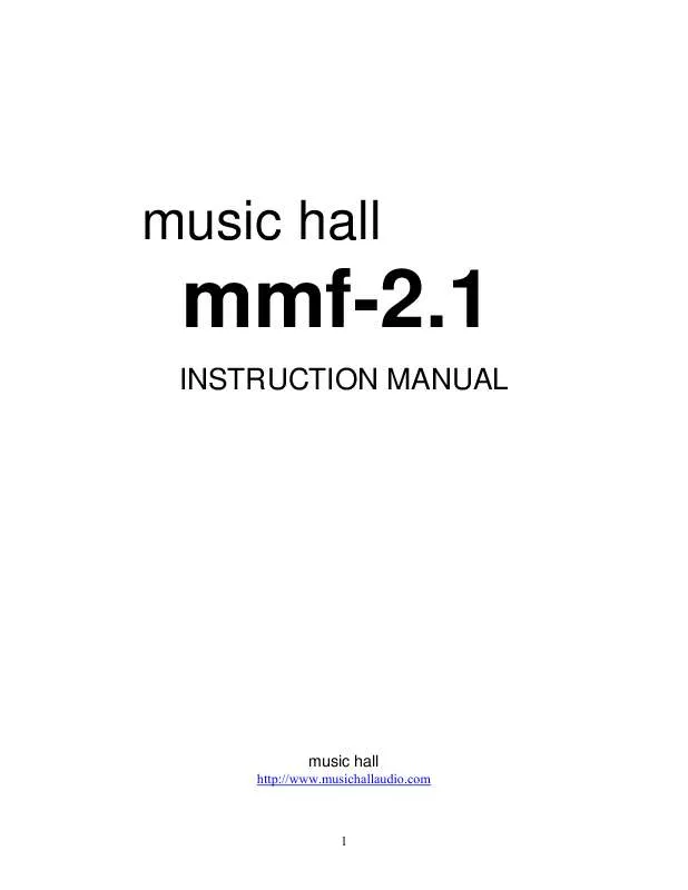 Mode d'emploi MUSIC HALL MMF-2.1